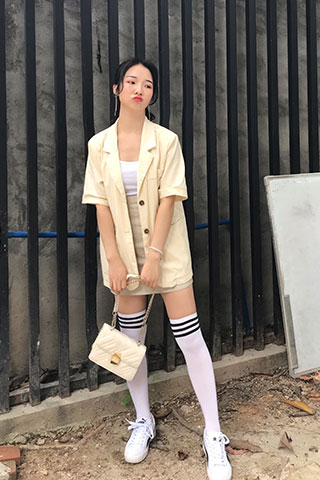 小姐姐帆布鞋の多套袜子搭配
