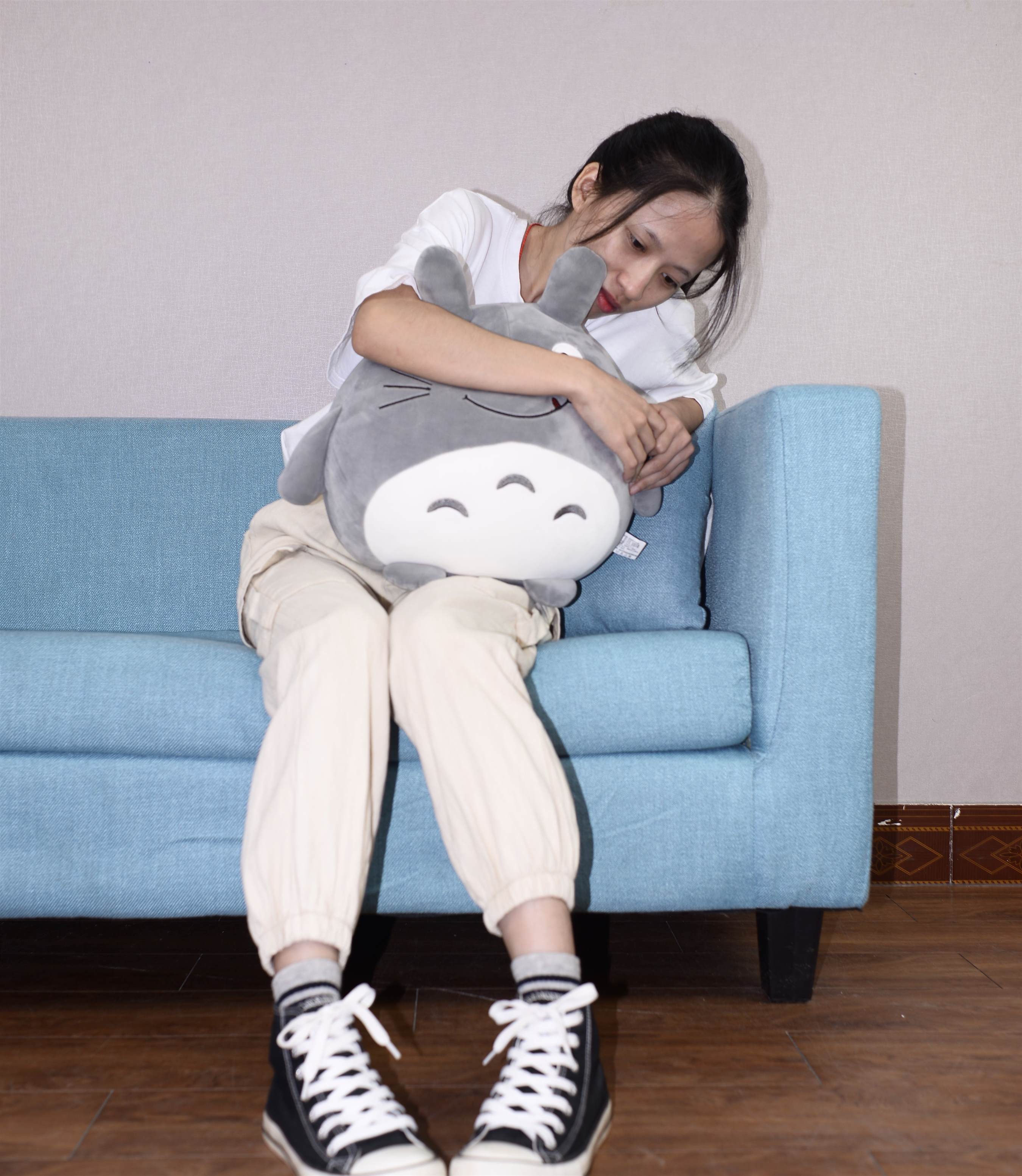 《龙猫抱枕の帆布鞋棉袜脚》作品图