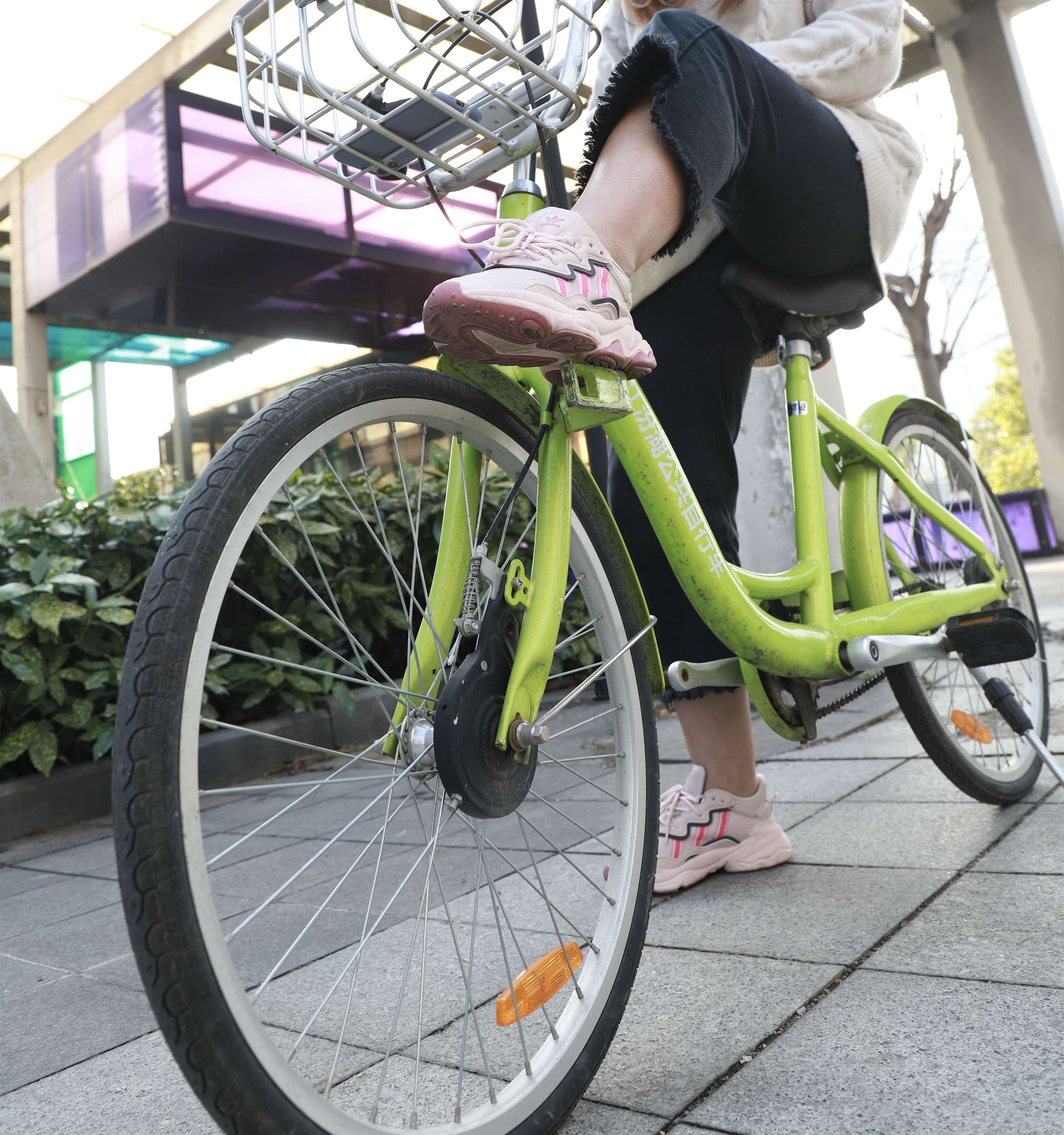 《共享单车上的船袜脚》作品图