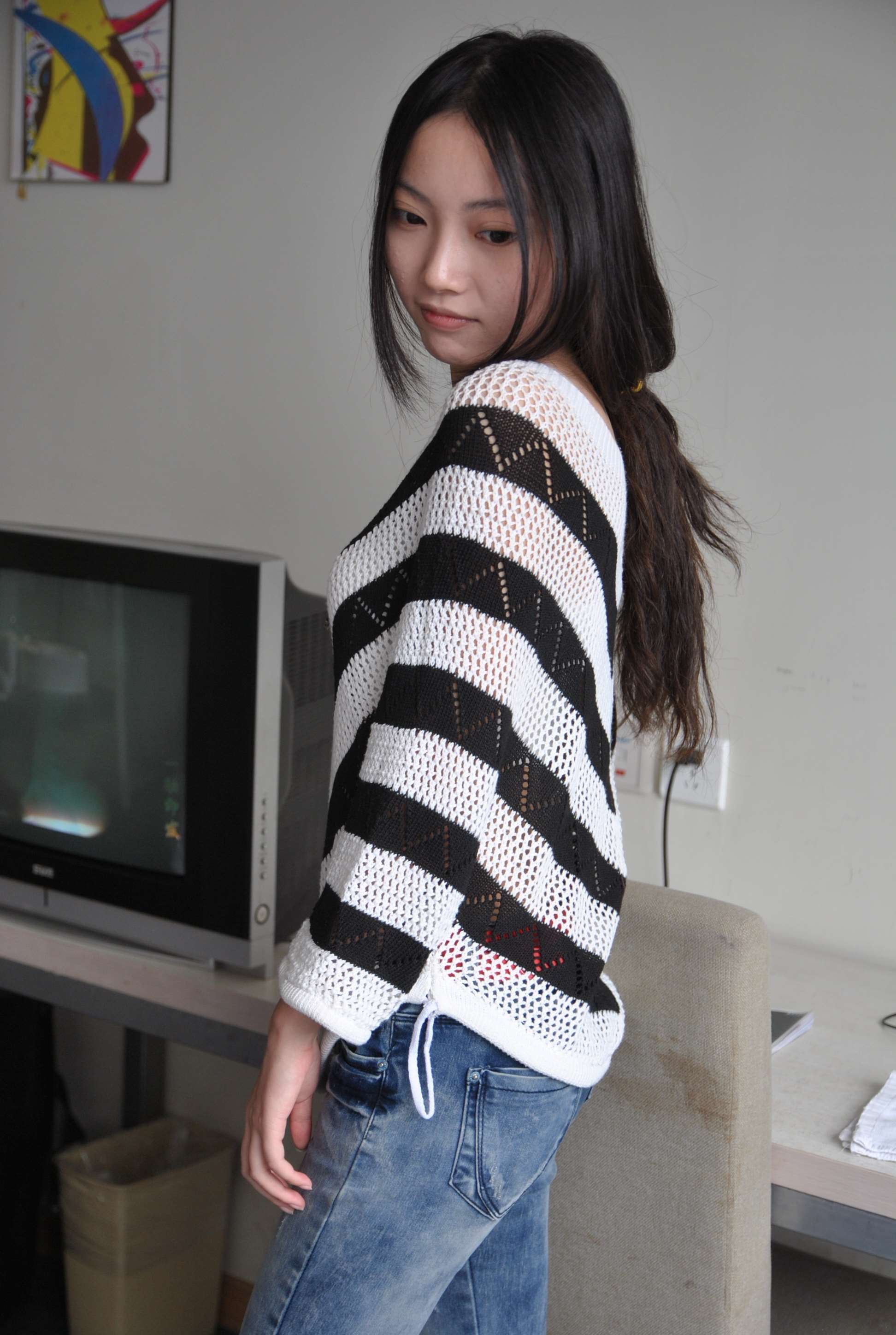 《【朱朱】牛仔裤 の超薄灰丝》作品图