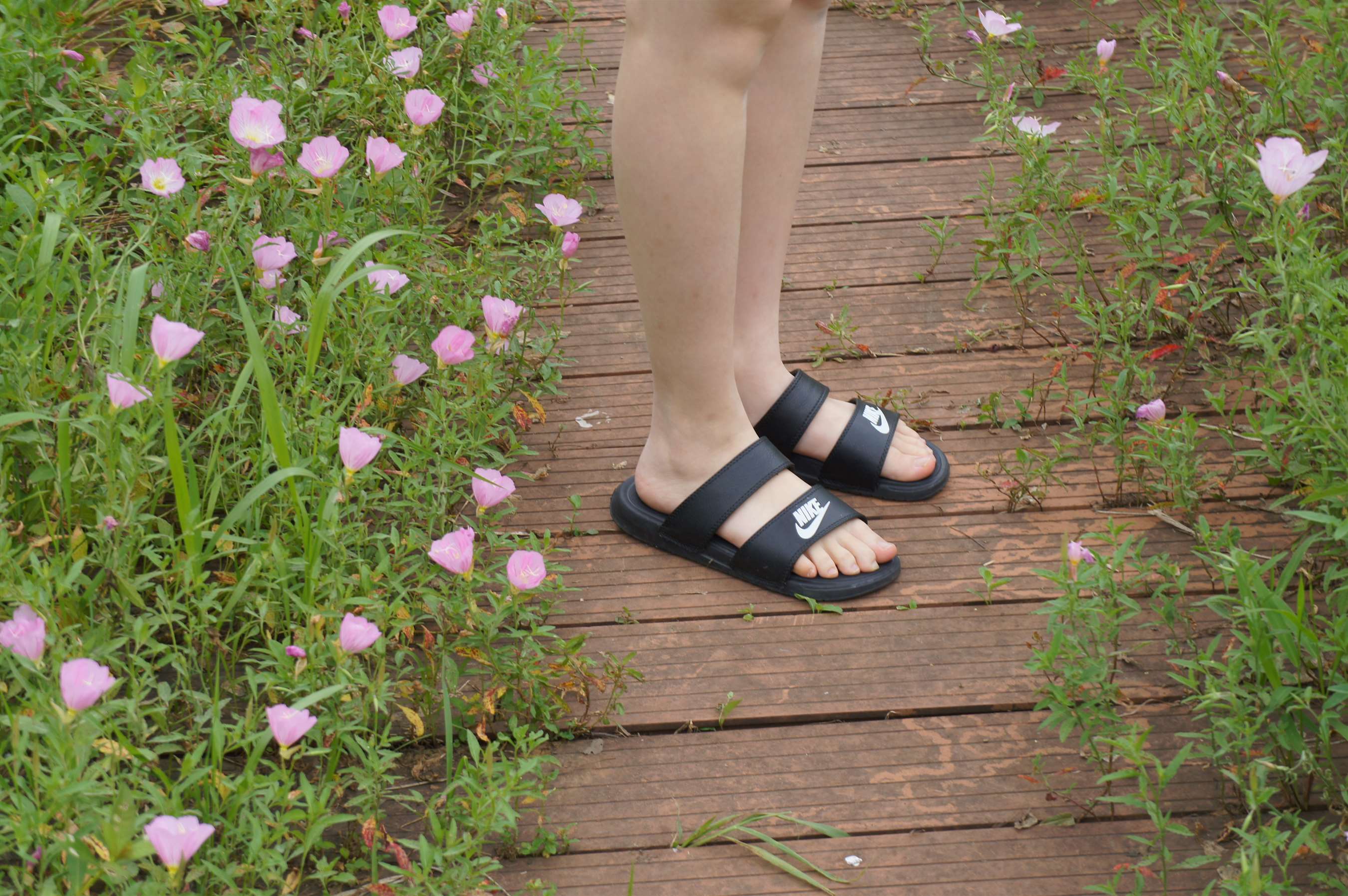 《花园里的凉鞋の裸足脚丫》作品图