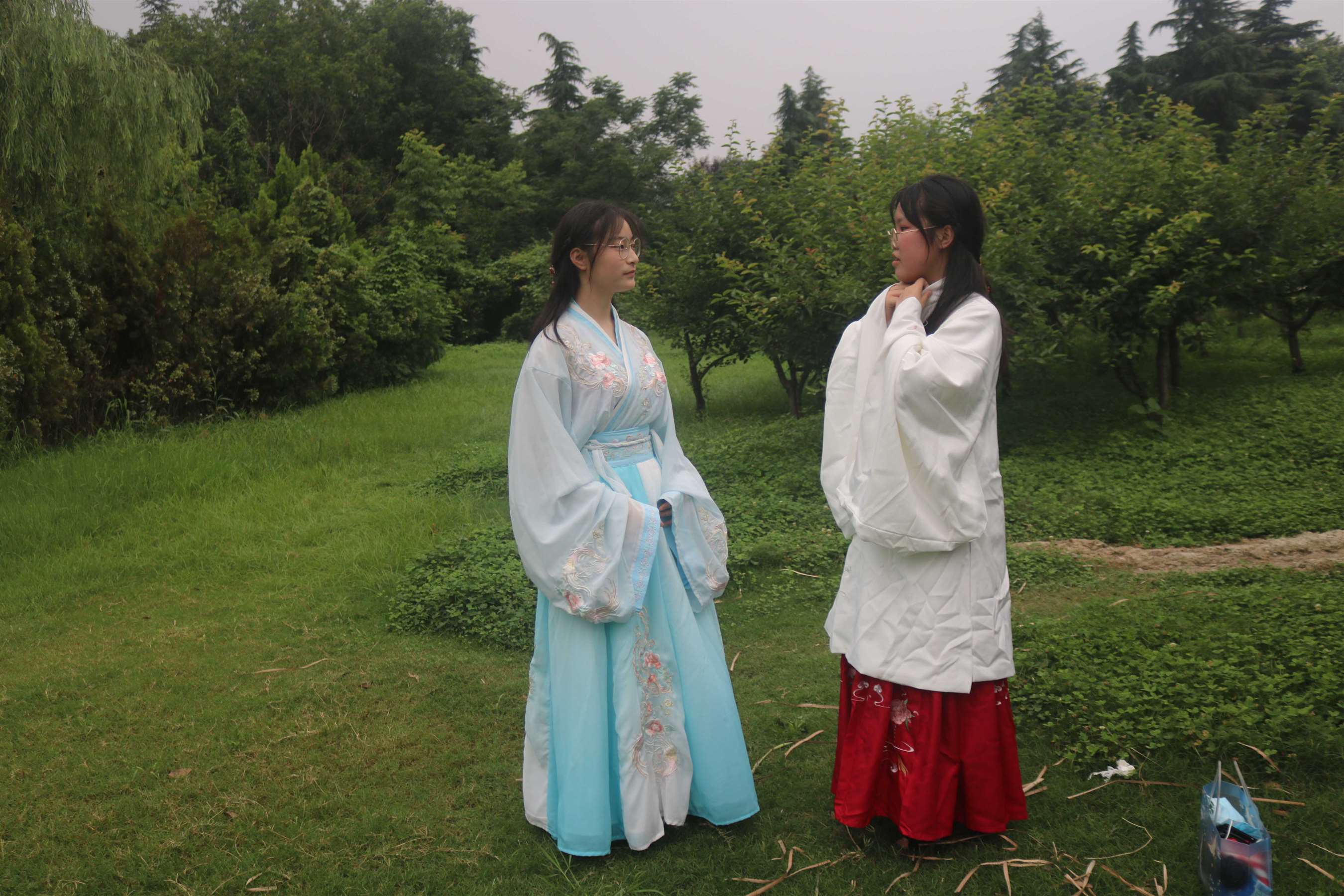 《闺蜜俩汉服秀足》作品图