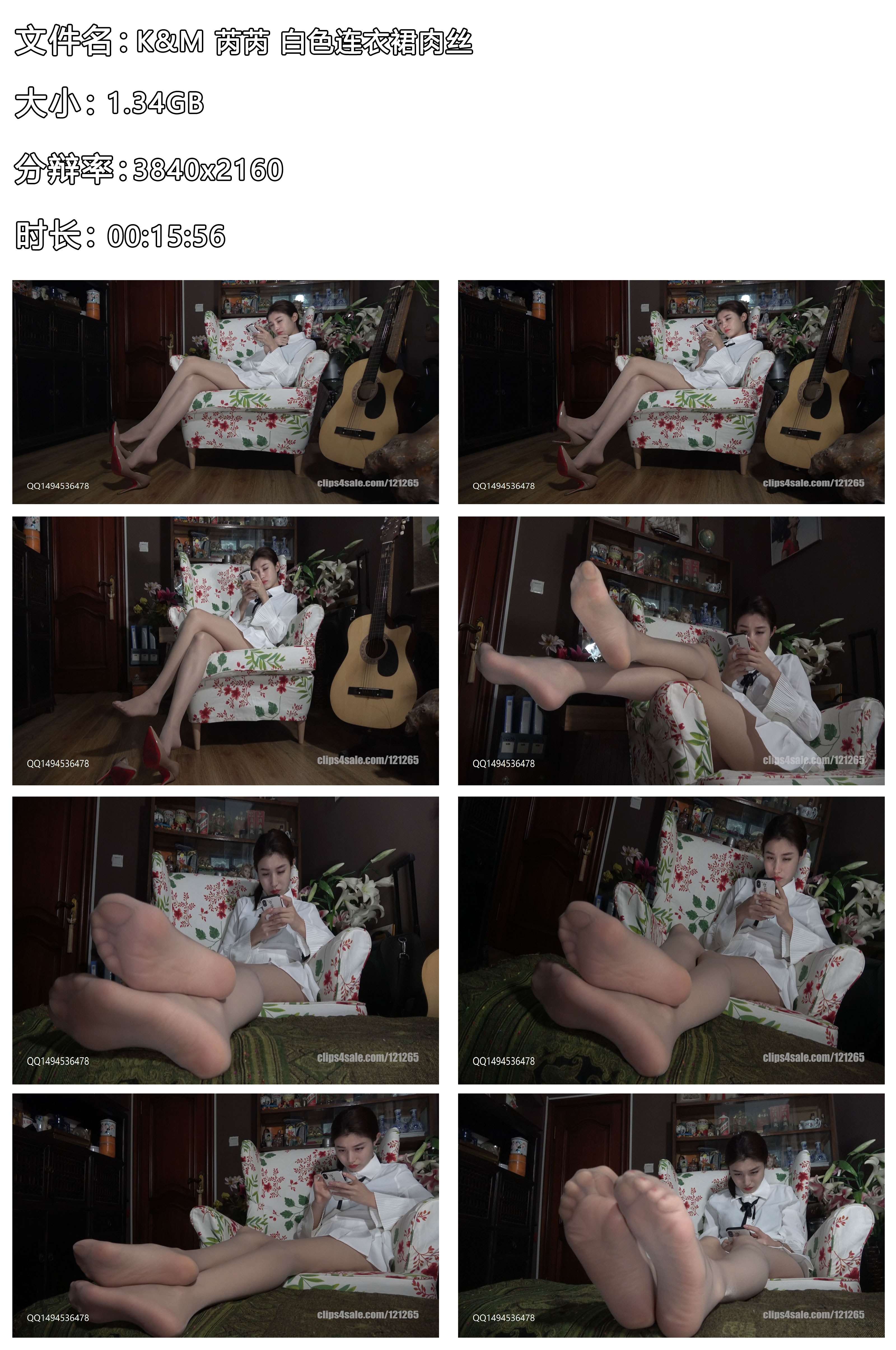 《K&M-芮芮-白色连衣裙肉丝》作品图