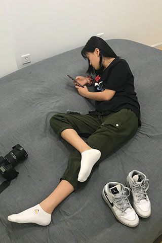 学妹休闲装の棉袜脚