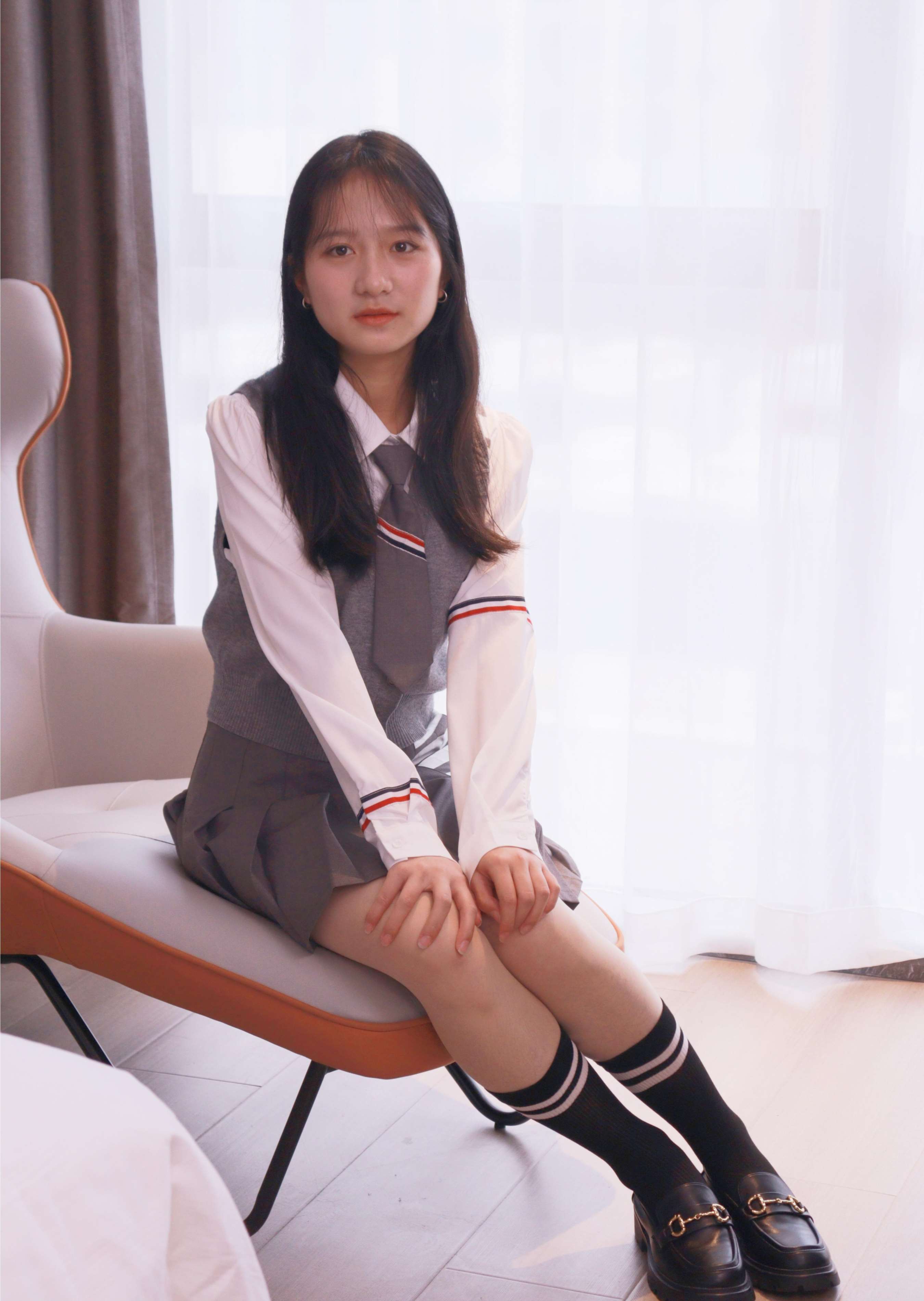 《沙沙 JK搭配小黑皮鞋》作品图