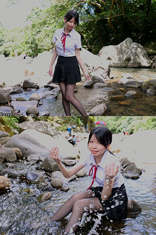 [视频]夏天就是要跟学妹來溪边玩水呀2
