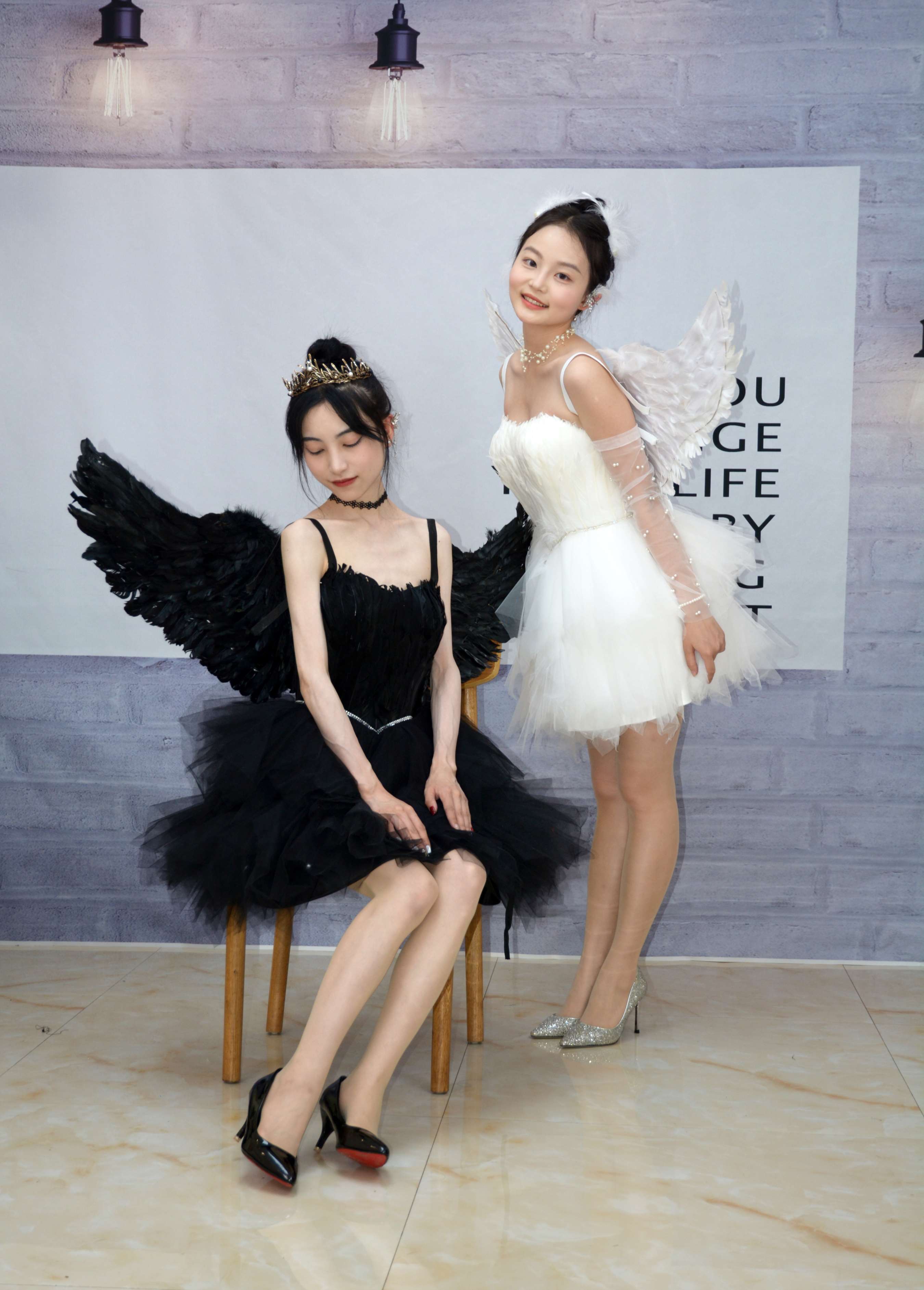 《 柒柒、双双 黑白天鹅》作品图