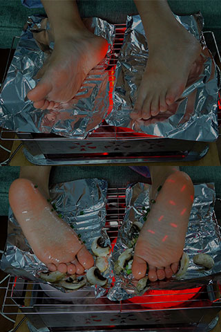 [视频]秀秀的美脚拉上烧烤架烧烤看看
