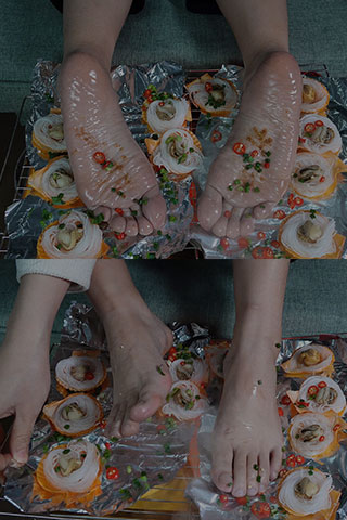 [视频]欣欣的烧烤食物美脚