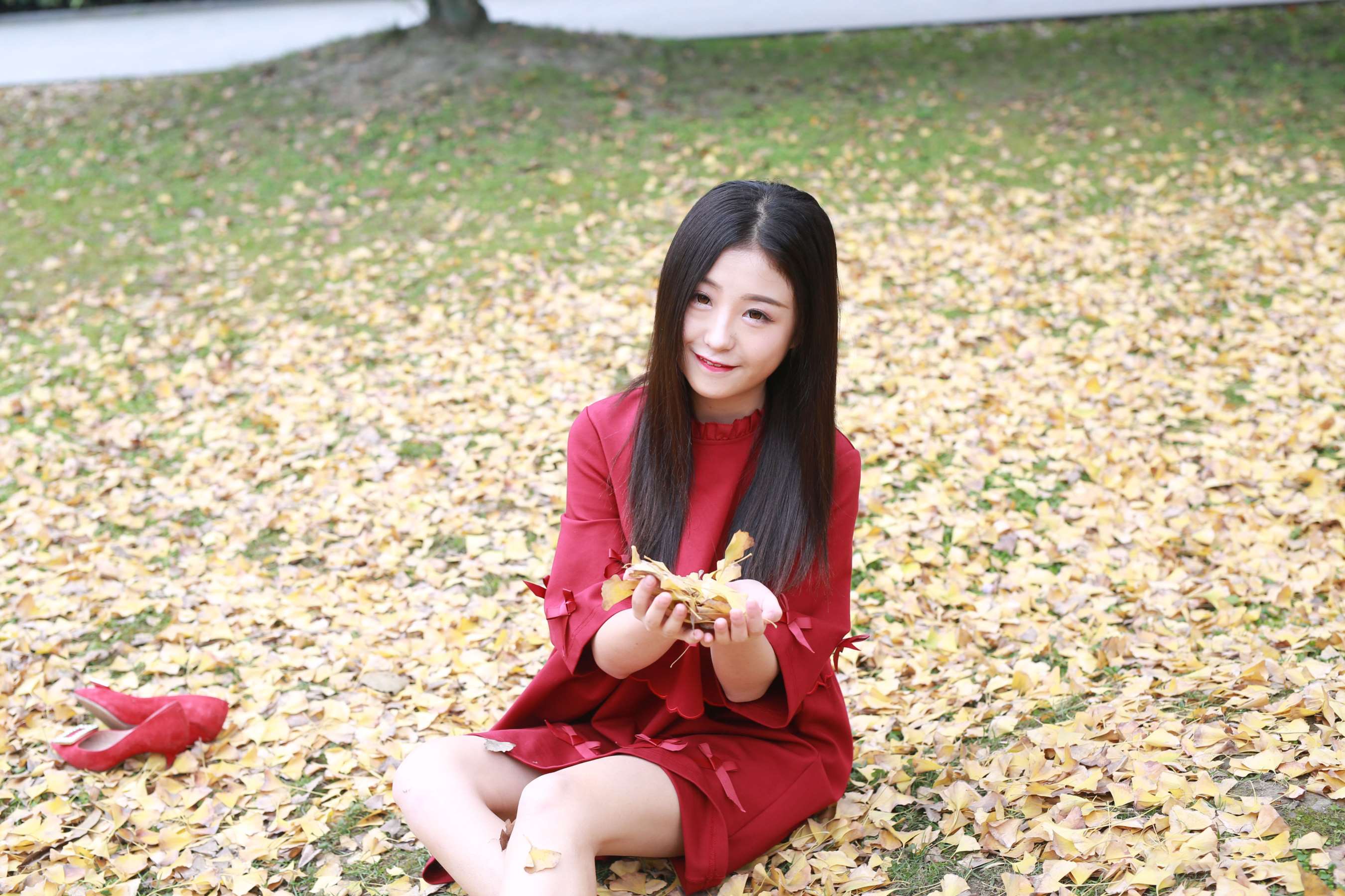 《杨雪睛 红裙嫩足》作品图