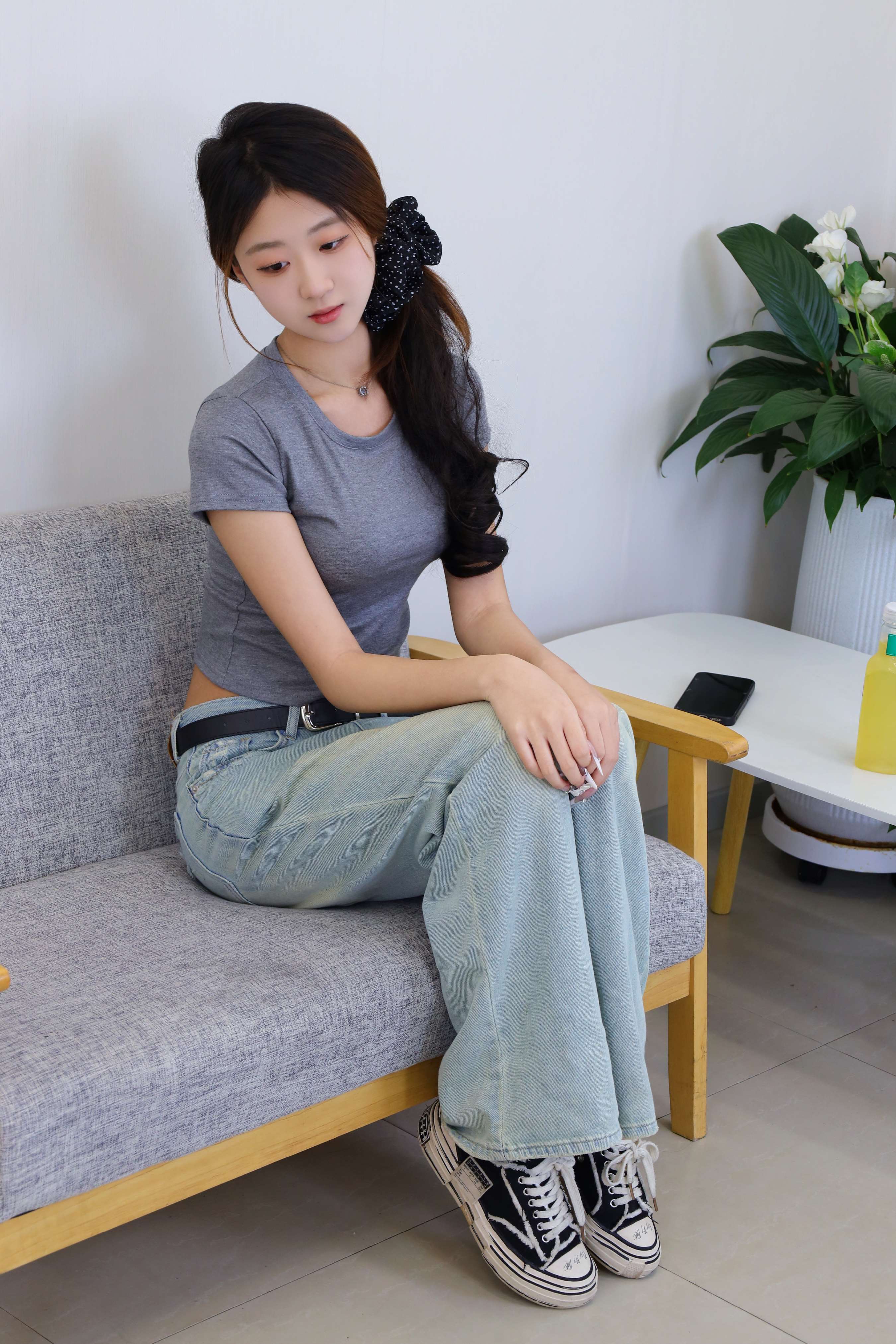 《杉杉 牛仔の棉袜、赤足》作品图