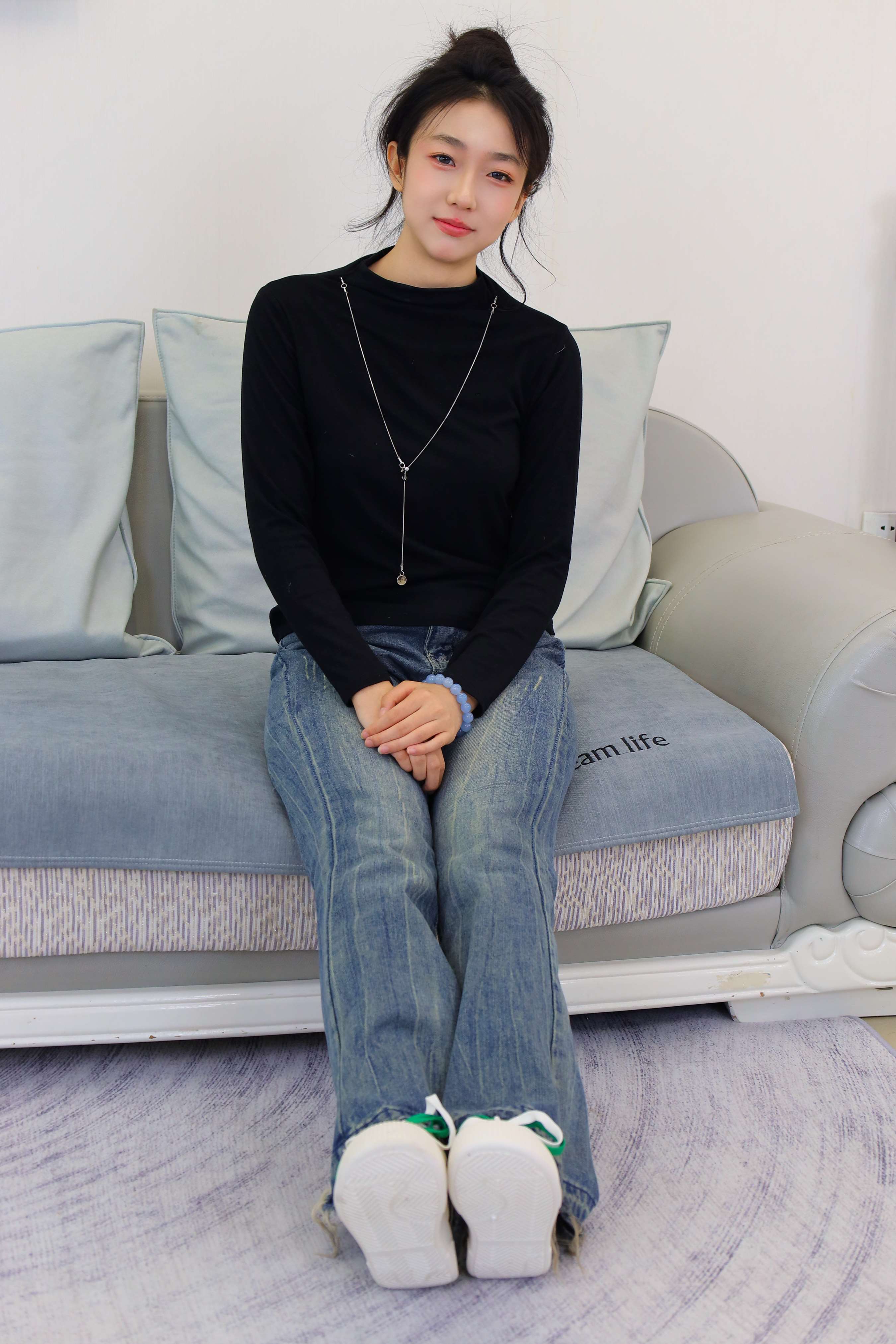 《稻芽儿-牛仔の棉袜、赤足》作品图