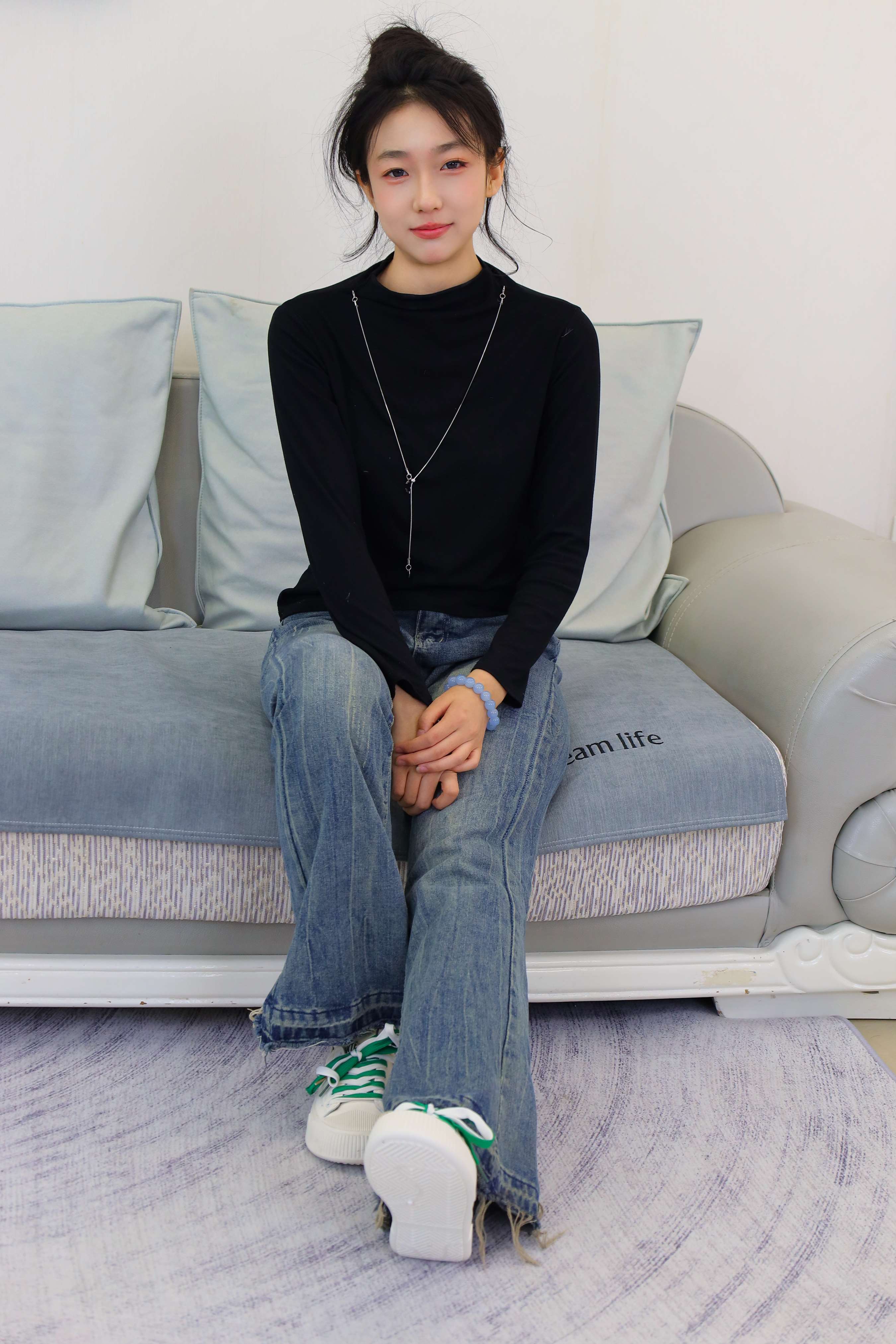 《稻芽儿-牛仔の棉袜、赤足》作品图