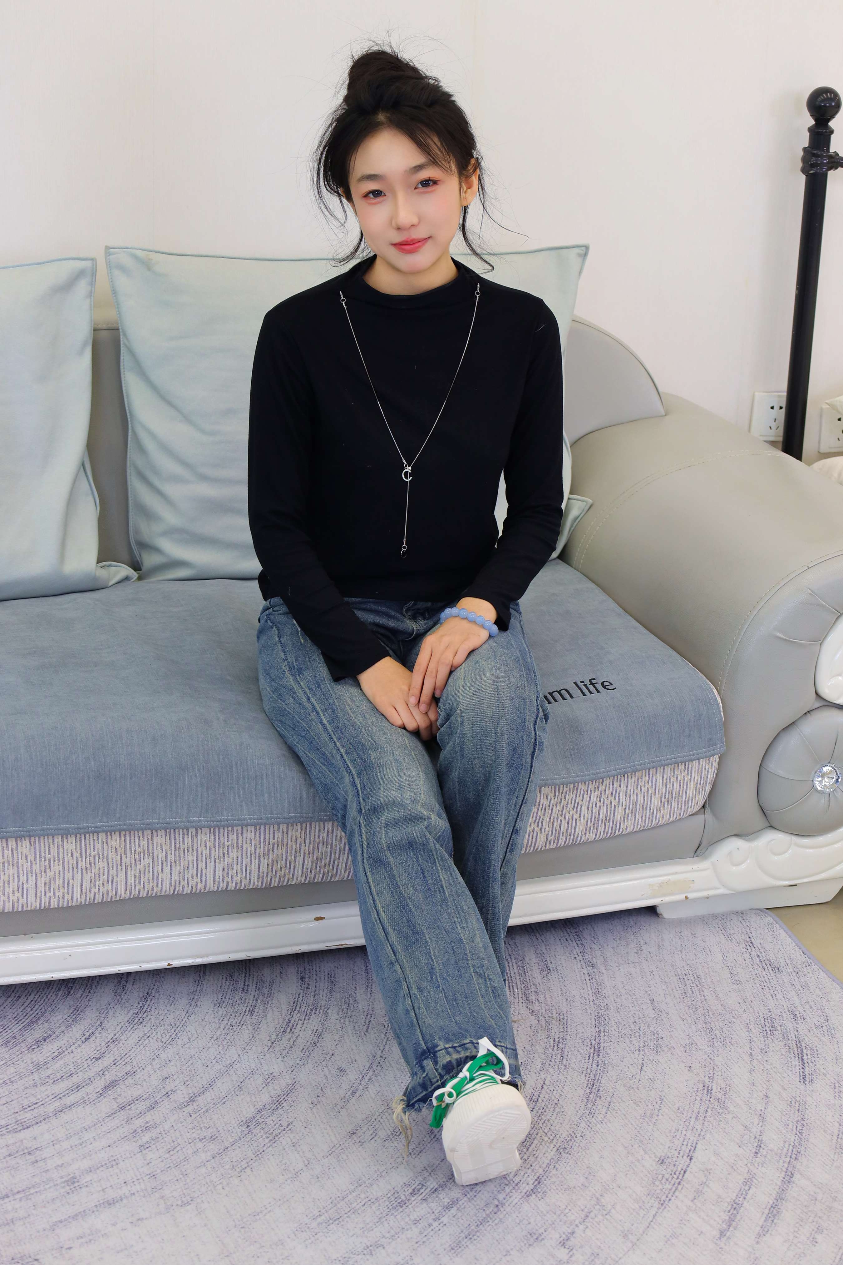 《稻芽儿-牛仔の棉袜、赤足》作品图